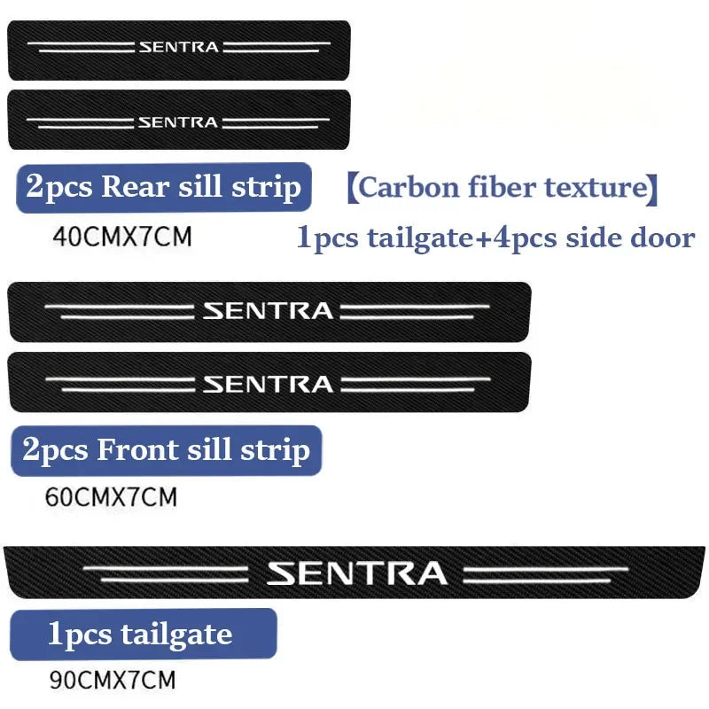 Auto Threshold Guard SEAMETAL Car Stickers Door Edge Protector For Nissan sentra Car Accessories Anti Scratch Waterproof Tape